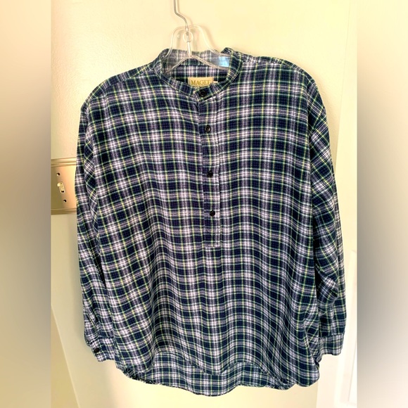 McGee Other - McGee Ireland Flannel Grandfather Shirt Adult L Men’s Large Blue Plaid NWOT 🍀